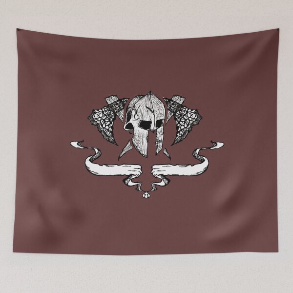 Item preview, Gladiator helmet with axes and flags designed and sold by Half Mess.