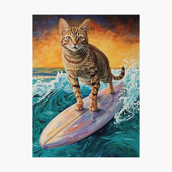 Item preview, Surfing Tabby Cat designed and sold by Pinkgnomie.
