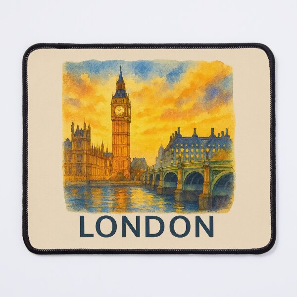 Item preview, London Big Ben Watercolor Poster designed and sold by Bratak.