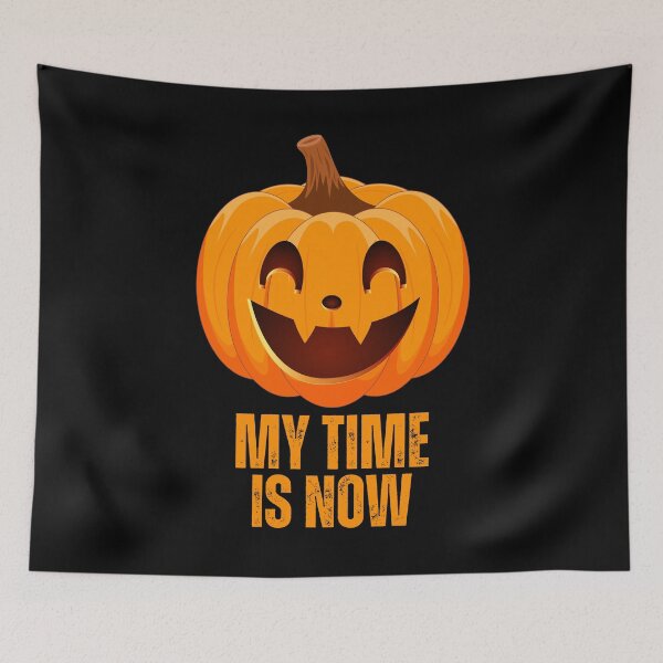 Item preview, “My Time Is Now – Funny Halloween Pumpkin Design” designed and sold by Karim-Karem.