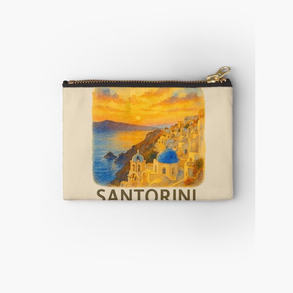 Item preview, Santorini Sea View Watercolor Poster designed and sold by Bratak.
