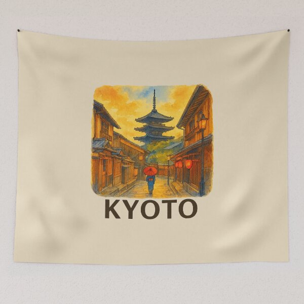 Item preview, Kyoto Gion District Watercolor Poster designed and sold by Bratak.