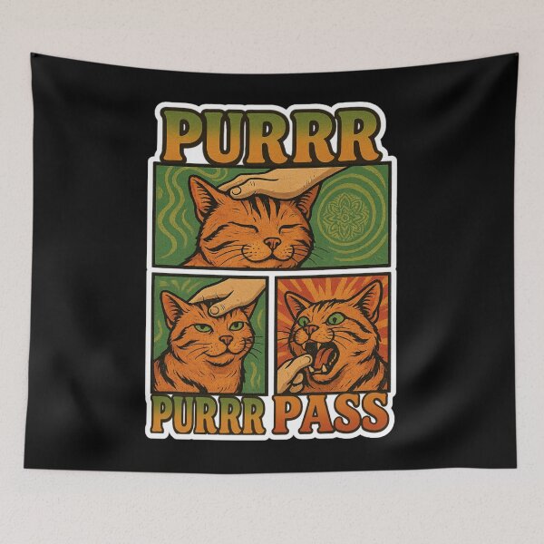 Item preview, Stoner & Psychonaut Cats – Cat Comic (Lettering) – Psychedelic Retro Art • “PURRR / PURRR PASS” designed and sold by JacobKAurumhead.
