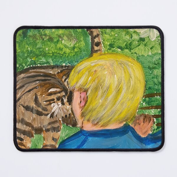 Item preview, Boy with Cat – “A Gentle Friendship” designed and sold by FNart1322.
