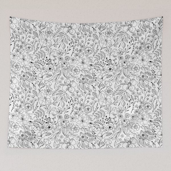 Item preview, Flowers Black & White Meadow Floral designed and sold by Magnuna.