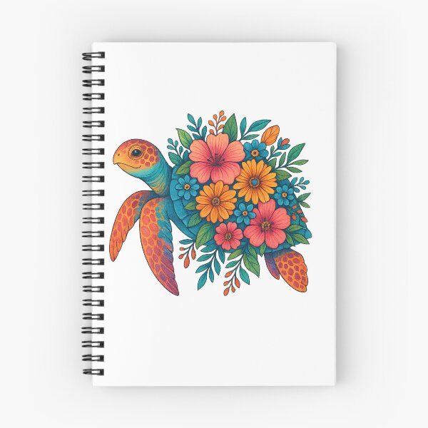 Item preview, Vibrant and colorful boho floral illustration of a sea turtle.  designed and sold by DavidMay.