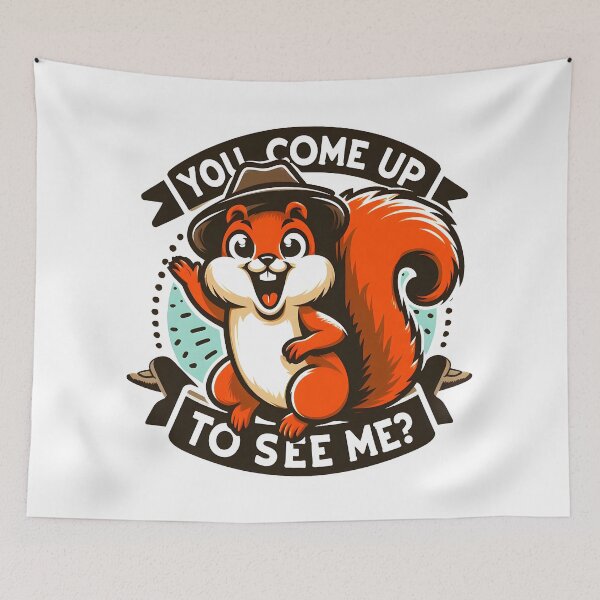Item preview, Cute Squirrel Illustration with Fun Text for Animal Lovers. designed and sold by The-T-In-Retro.