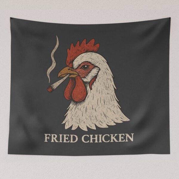 Item preview, Fried Chicken 420 Funny Stoner Design designed and sold by FreshVibe Prints.