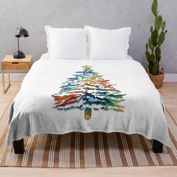 Item preview, Colorful Christmas Tree On White designed and sold by Sharon Cummings Art.