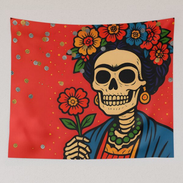 Item preview, Mexican Halloween Skeleton Graphic Art designed and sold by Art Crea Nova.
