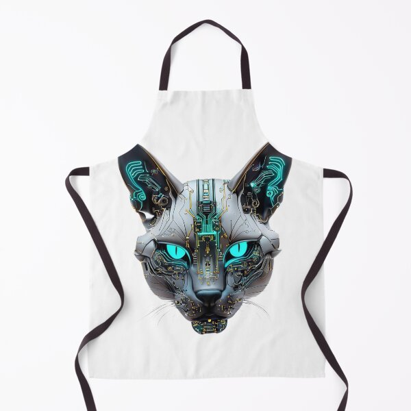 Item preview, Caracal Head | Futuristic Robotic Feline with Neon Blue Circuits designed and sold by Naturalite19.