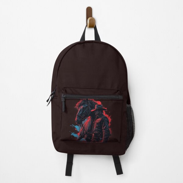Item preview, Dark Cowboy and Horse – Red and Blue Western Power Art by NegarTv Designs designed and sold by NegarTv Designs.
