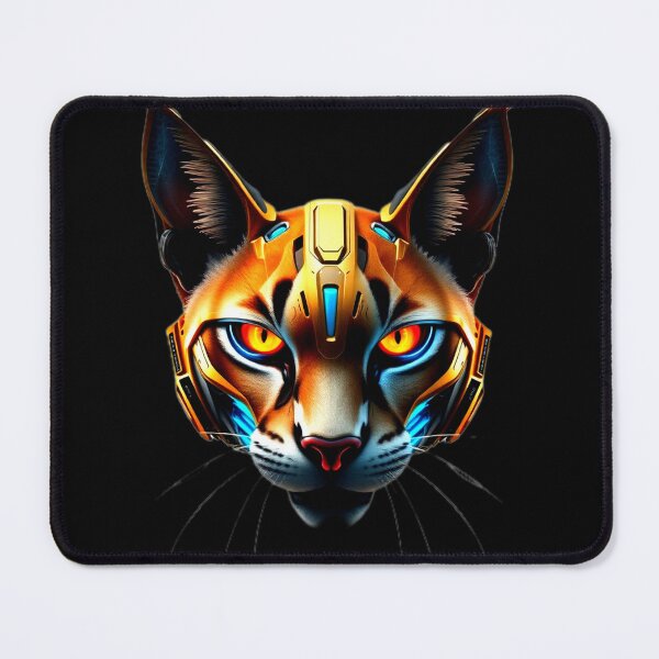 Item preview, Cyber Caracal | Futuristic Robotic Feline in Yellow and Orange Tones designed and sold by Naturalite19.