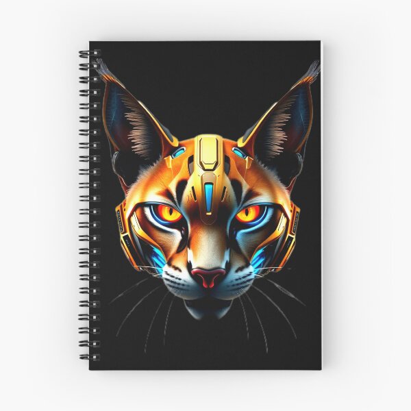 Item preview, Cyber Caracal | Futuristic Robotic Feline in Yellow and Orange Tones designed and sold by Naturalite19.