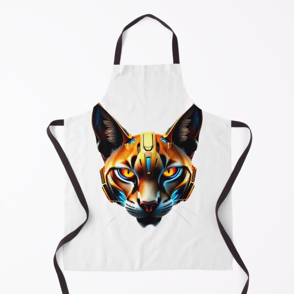 Item preview, Cyber Caracal | Futuristic Robotic Feline in Yellow and Orange Tones designed and sold by Naturalite19.