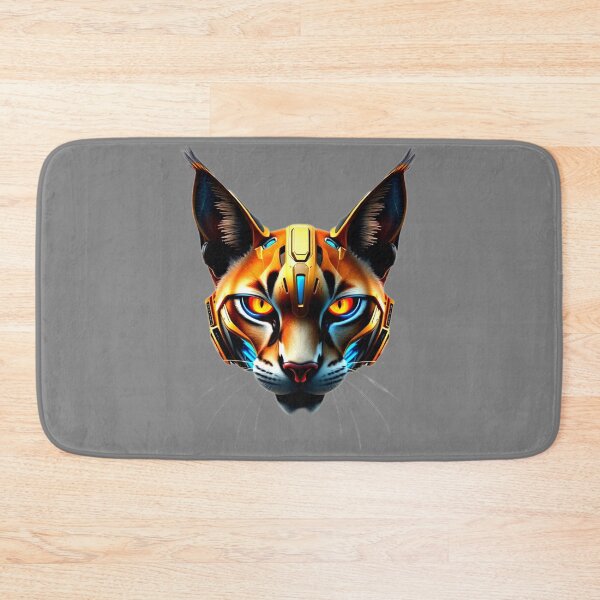 Item preview, Cyber Caracal | Futuristic Robotic Feline in Yellow and Orange Tones designed and sold by Naturalite19.
