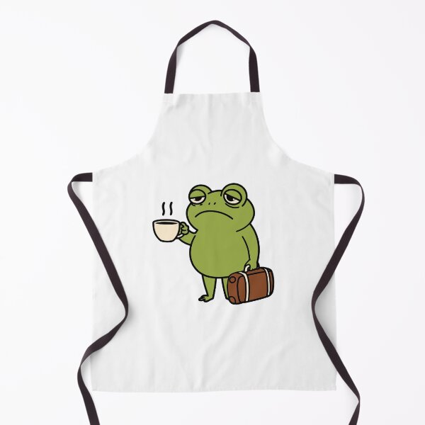 Item preview, Sleepy Frog with Coffee Cartoon Illustration designed and sold by freelysimple.