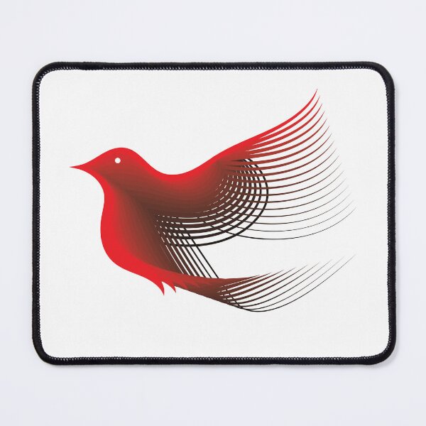 Item preview, Red abstract bird made of lines designed and sold by Ben-Schaal.