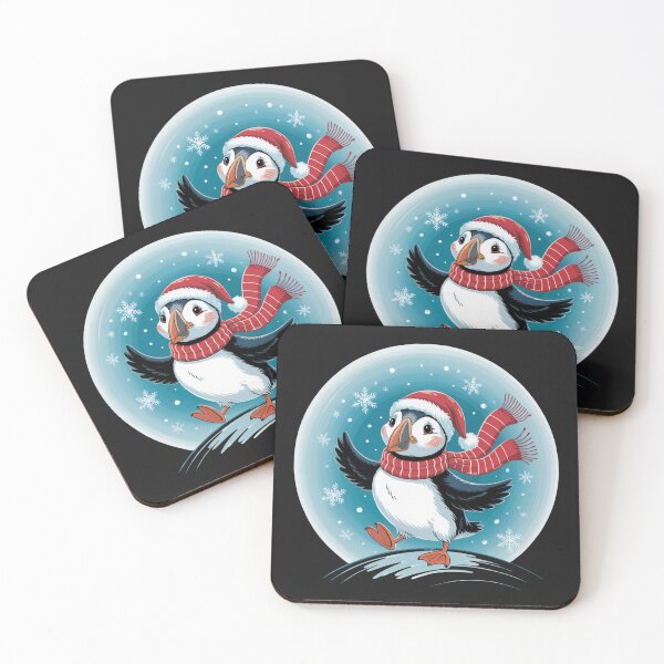 Item preview, Puffin Through the Snow, Cute Christmas Puffin Design, Wholesome Winter Animal Art designed and sold by elynne9.
