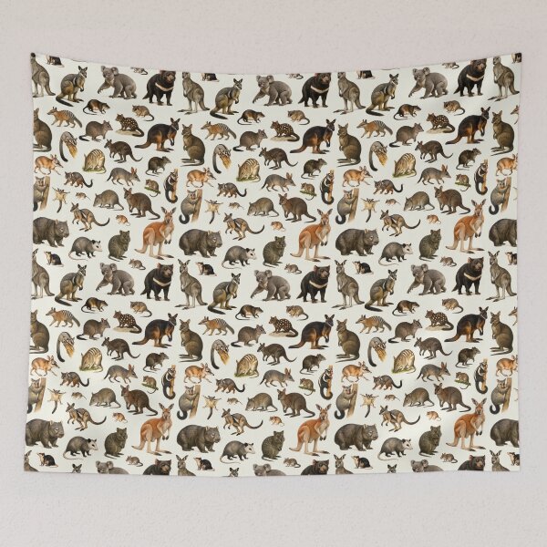Item preview, Marsupial Animal Lover Retro Style Illustration Chart designed and sold by kakarikihill.
