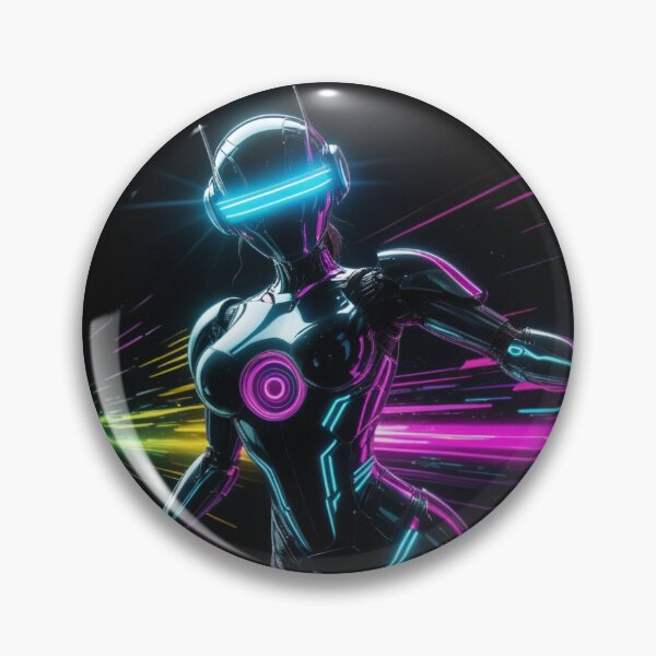 Artikelvorschau, Neon-Glitch-Roboter Sticker entworfen und verkauft von The-USA-Shop.