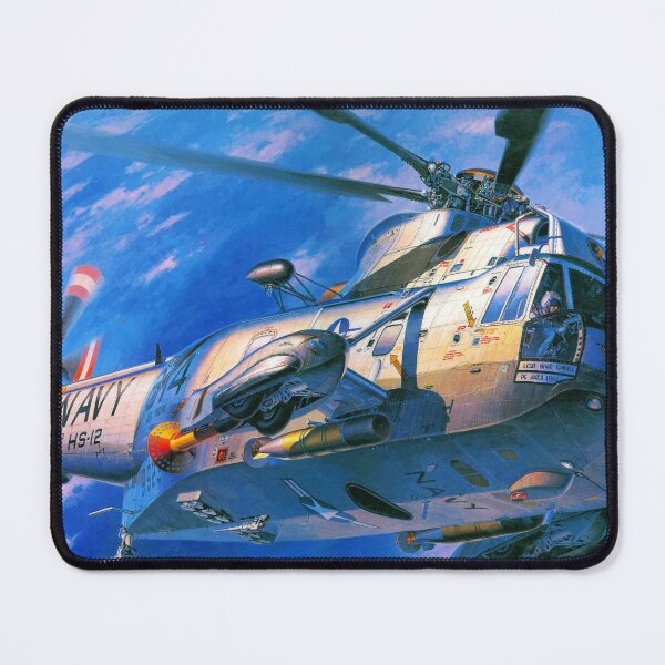 Item preview, US Navy Helicopter Painting with Sunset Sky designed and sold by GamerGearTees.