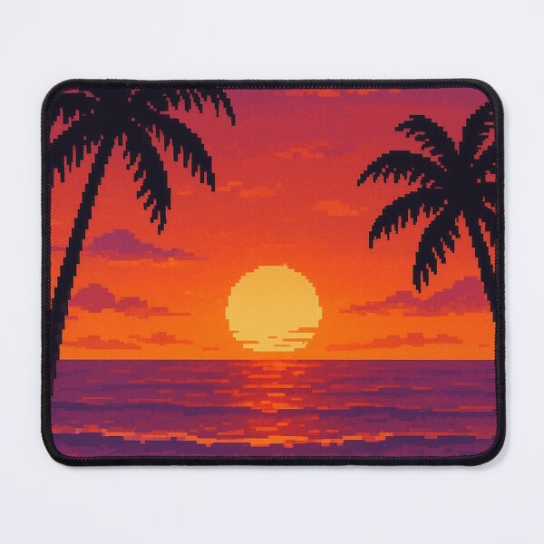 Item preview, Pixel Beach Sunset – Tropical 16-Bit Paradise designed and sold by bashhonkdesign.
