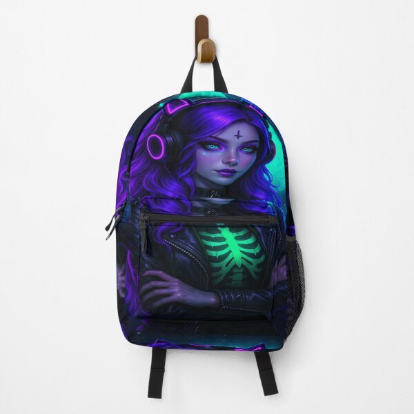 Item preview, Neon Witch Under the Moonlight | Cyberpunk Gothic Glow Art designed and sold by LINGLYPHIX.