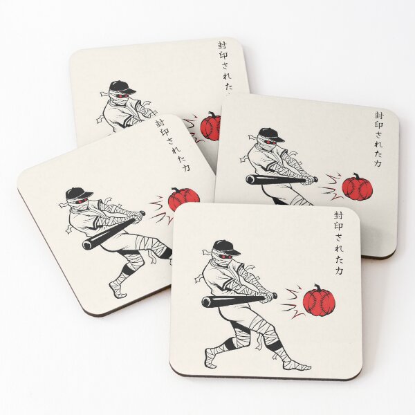 Item preview, Sealed Power Mummy – Japanese Sumi-e Pumpkin Baseball Art designed and sold by Dino-Lune.