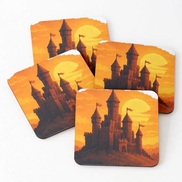 Item preview, Pixel Sunrise Castle – 16-Bit Fantasy Kingdom designed and sold by bashhonkdesign.