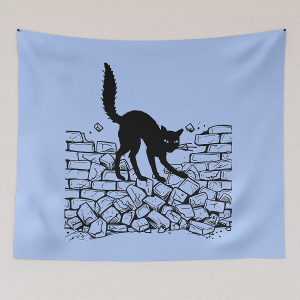 Item preview, Cat & broken wall designed and sold by KatNa.