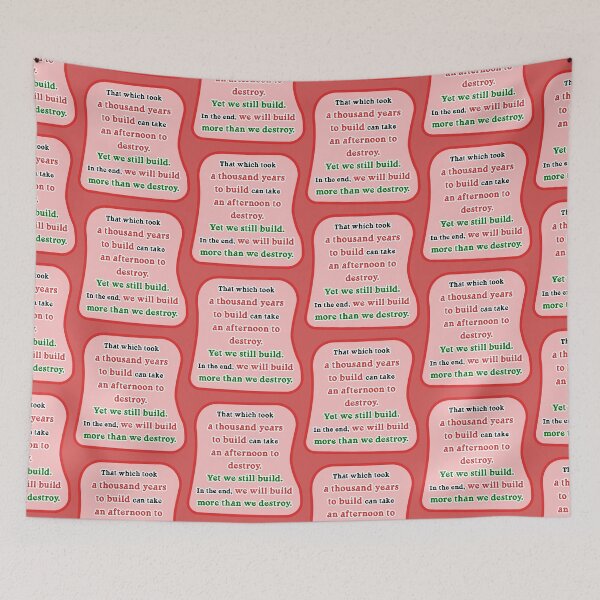 Item preview, That which took a thousand years to build, red background designed and sold by mntimg.