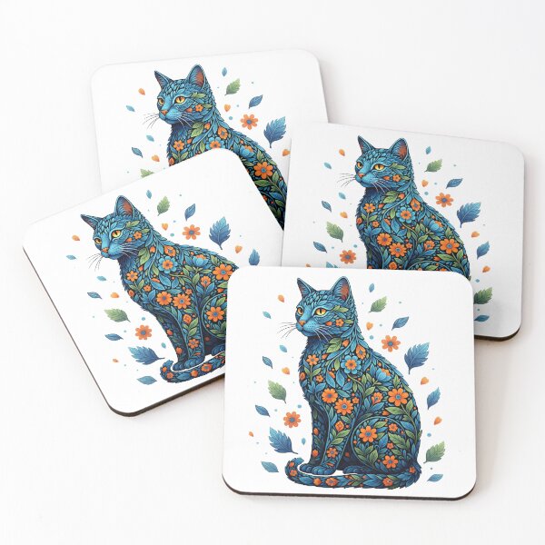 Item preview, Floral Spirit Cat – Vibrant Botanical Feline Art designed and sold by Tiny-roar-studio.