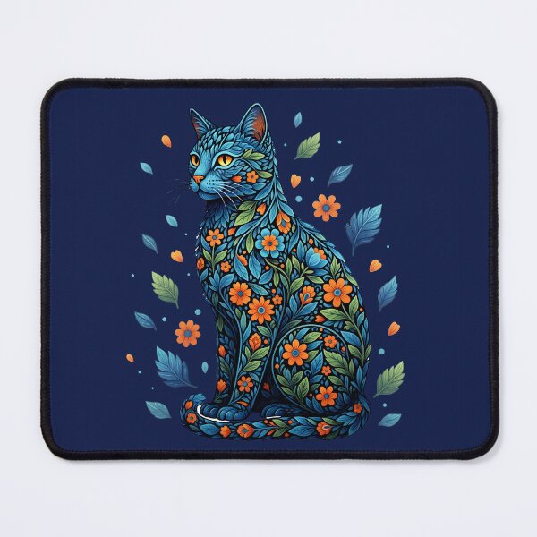 Item preview, Floral Spirit Cat – Vibrant Botanical Feline Art designed and sold by Tiny-roar-studio.