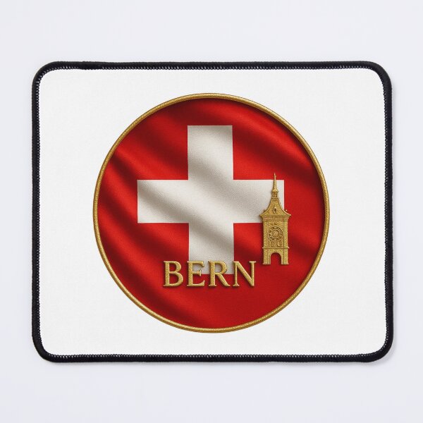Item preview, Bern Switzerland Flag Emblem – Golden Zytglogge Clock Tower Design designed and sold by Annika Shurafa.