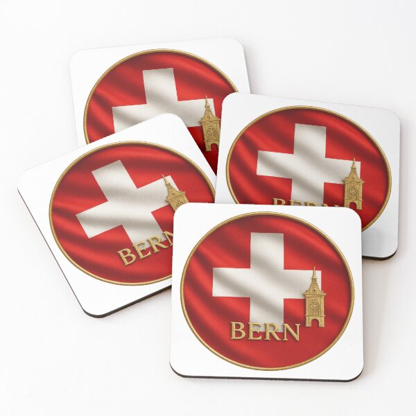 Item preview, Bern Switzerland Flag Emblem – Golden Zytglogge Clock Tower Design designed and sold by Annika Shurafa.