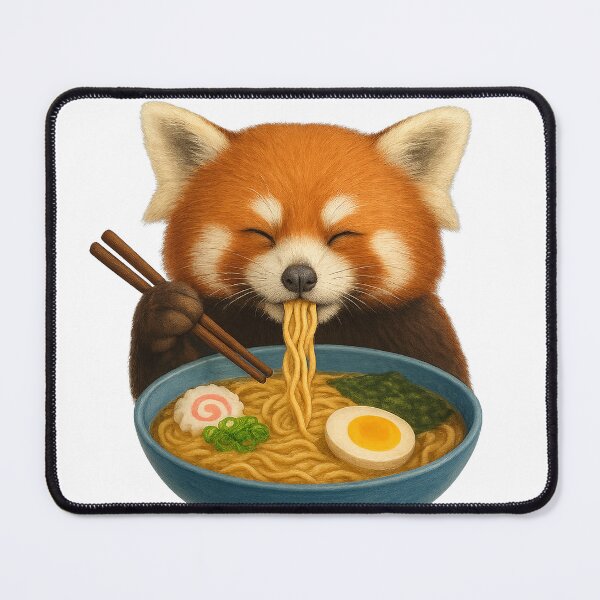 Item preview, Red Panda Eating Ramen designed and sold by thehaywirehoney.