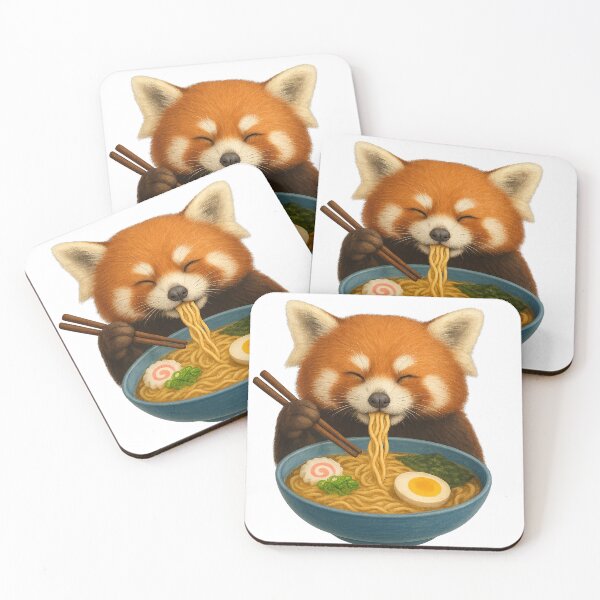 Item preview, Red Panda Eating Ramen designed and sold by thehaywirehoney.