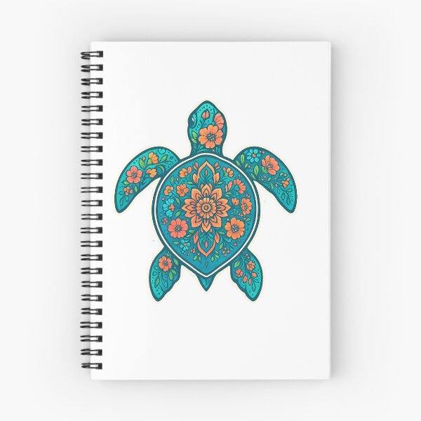 Item preview, BOHO Vibrant and colorful boho floral illustration of a sea turtle.  designed and sold by DavidMay.