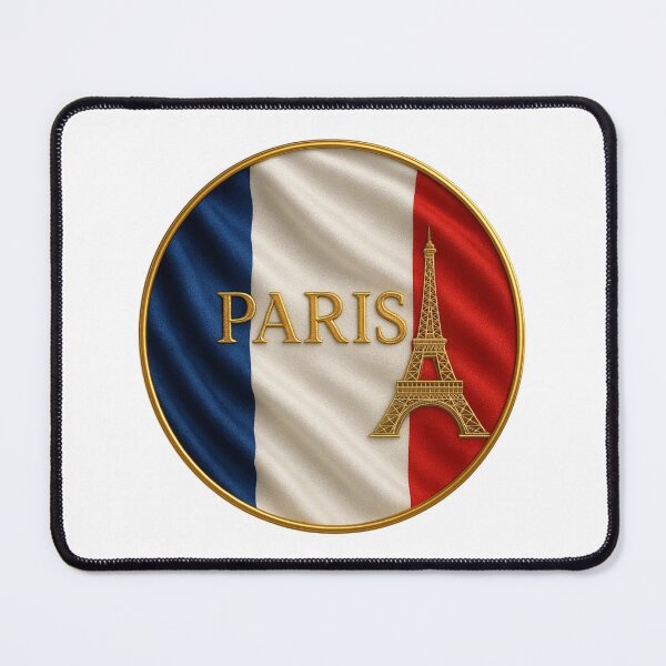 Item preview, Paris France Flag Emblem - Golden Eiffel Tower Design designed and sold by Annika Shurafa.