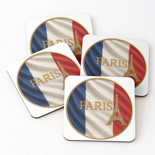 Item preview, Paris France Flag Emblem - Golden Eiffel Tower Design designed and sold by Annika Shurafa.