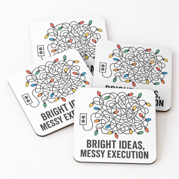 Item preview, Bright Ideas, Messy Executions | Christmas Chaos Humor Design | Tangled Holiday Lights Artwork designed and sold by PaintedPixels01.