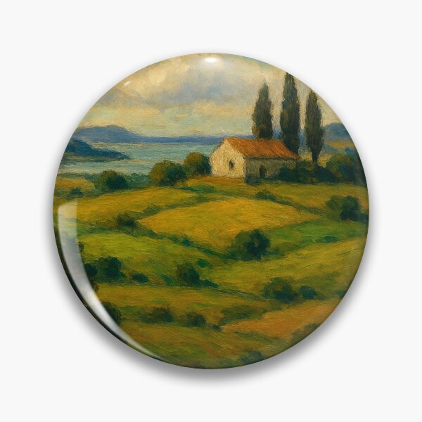 Item preview, Pastoral Landscape Painting – Solitary Wanderer on a Countryside Path designed and sold by CapyToon.