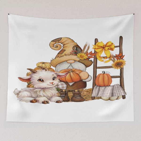 Aperçu de l'œuvre Gnome d'automne et chèvre créée et vendue par SpazticGoat.