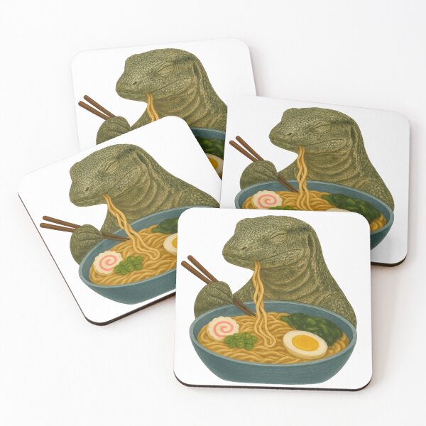 Item preview, Monitor Lizard Eating Ramen Noodle Soup designed and sold by thehaywirehoney.