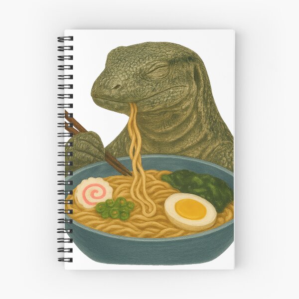 Item preview, Monitor Lizard Eating Ramen Noodle Soup designed and sold by thehaywirehoney.