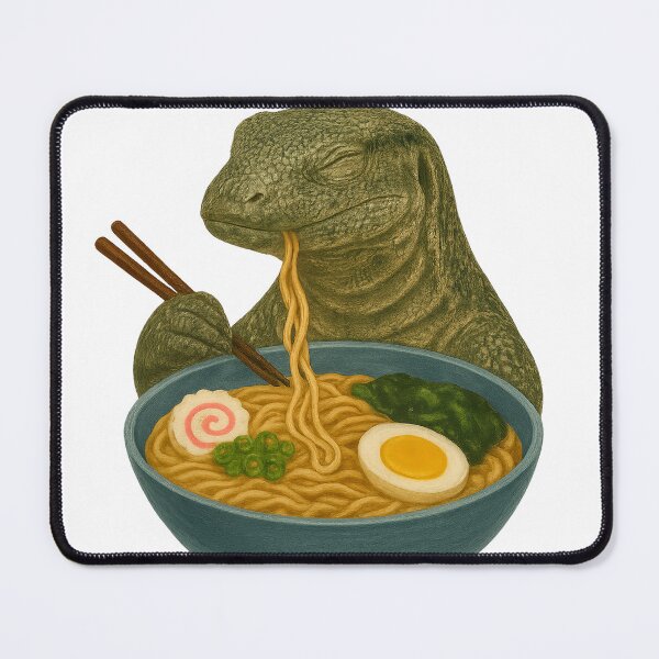 Item preview, Monitor Lizard Eating Ramen Noodle Soup designed and sold by thehaywirehoney.