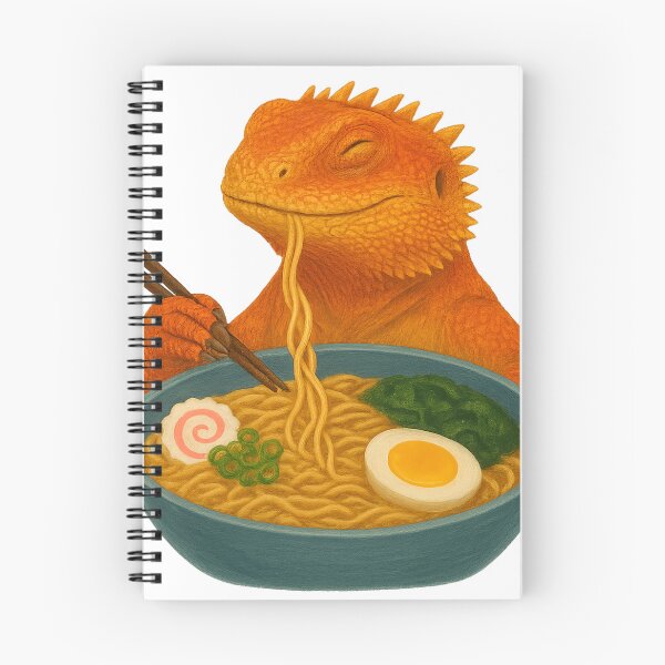 Item preview, Agamid Lizard Eating Ramen designed and sold by thehaywirehoney.