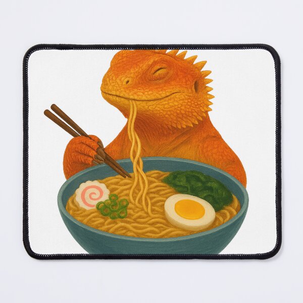 Item preview, Agamid Lizard Eating Ramen designed and sold by thehaywirehoney.