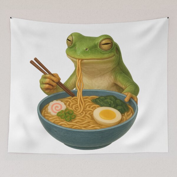 Item preview, Tree Frog Eating Ramen designed and sold by thehaywirehoney.